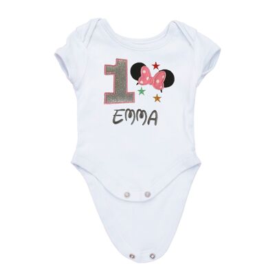 Body bébé Disney Minnie Numéro 1 anniversaire