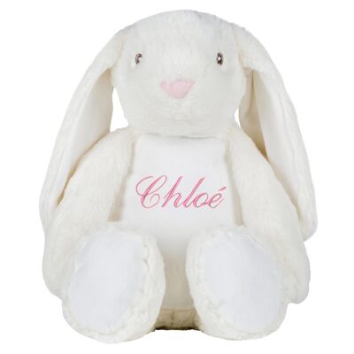 Peluche lapin range pyjama avec prénom brodé