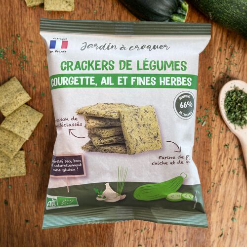Biscuits apéritifs : Crackers de légumes bio - Courgette ail et fines herbes 70g