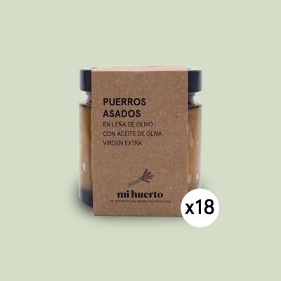 Boîte de poireaux rôtis au bois d'olivier en EVOO (18 unités x 320g)