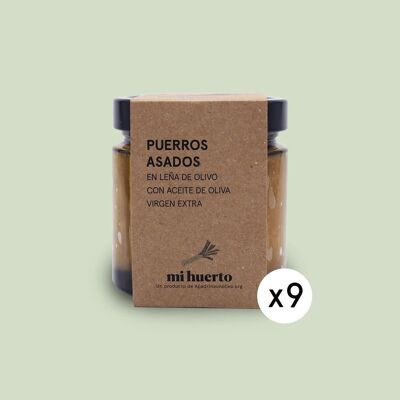 Boîte de poireaux rôtis au bois d'olivier en EVOO (9 unités x 320g)