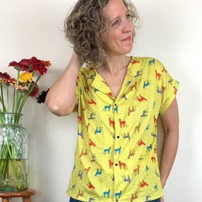 Susso Print Shirt Frida Katzen Gelb