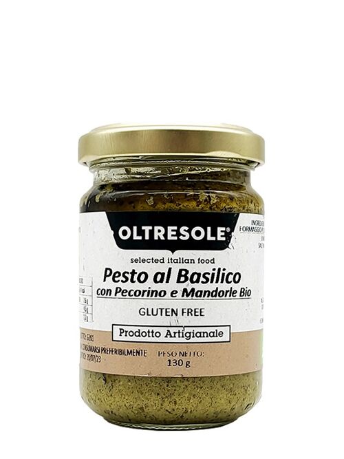 PESTO BASILICO PECORINO E MANDORLE BIO 130 g