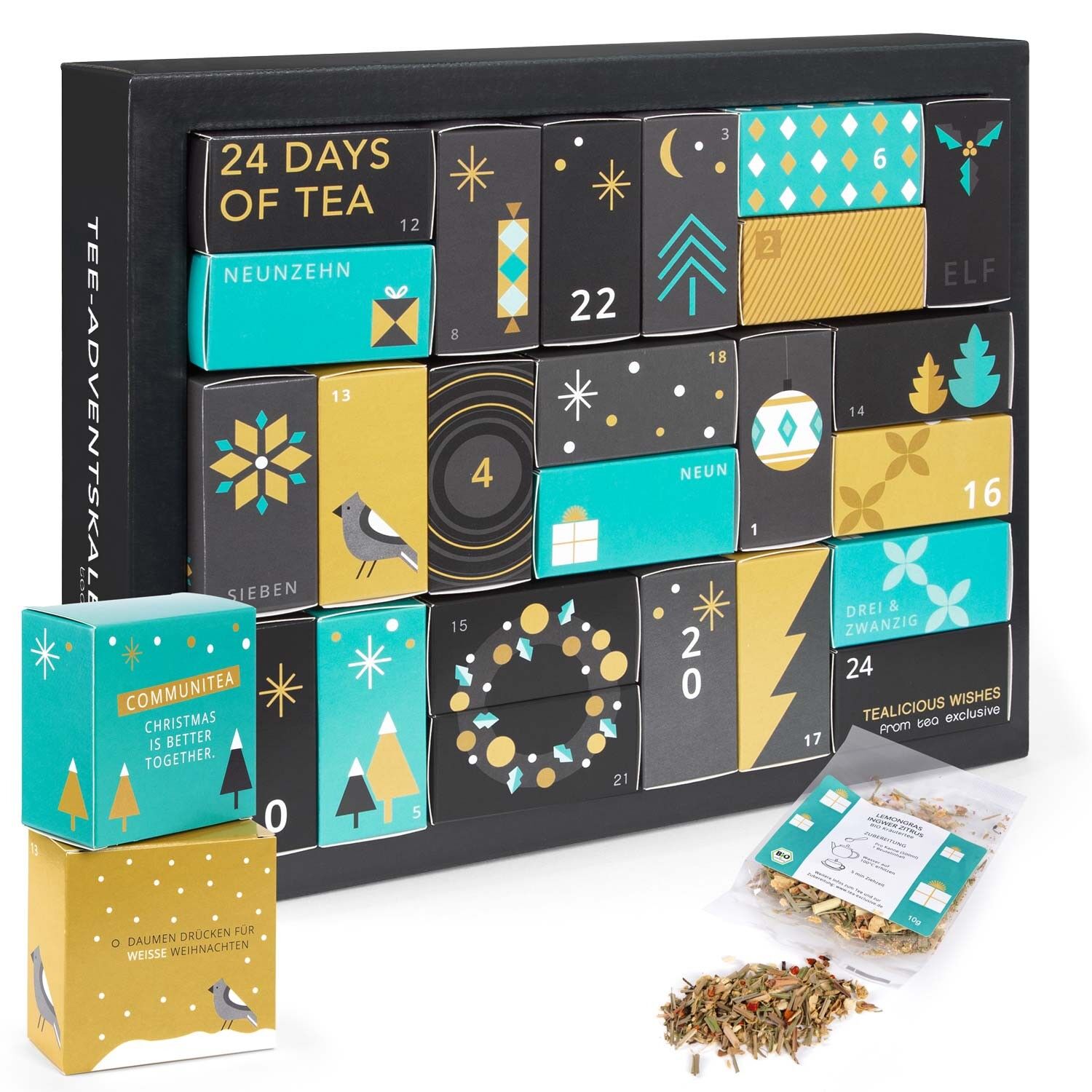 Calendario dell'Avvento Experience Tea - Calendario dell'Avvento di design, 24 tè sfusi premium e sorprese
