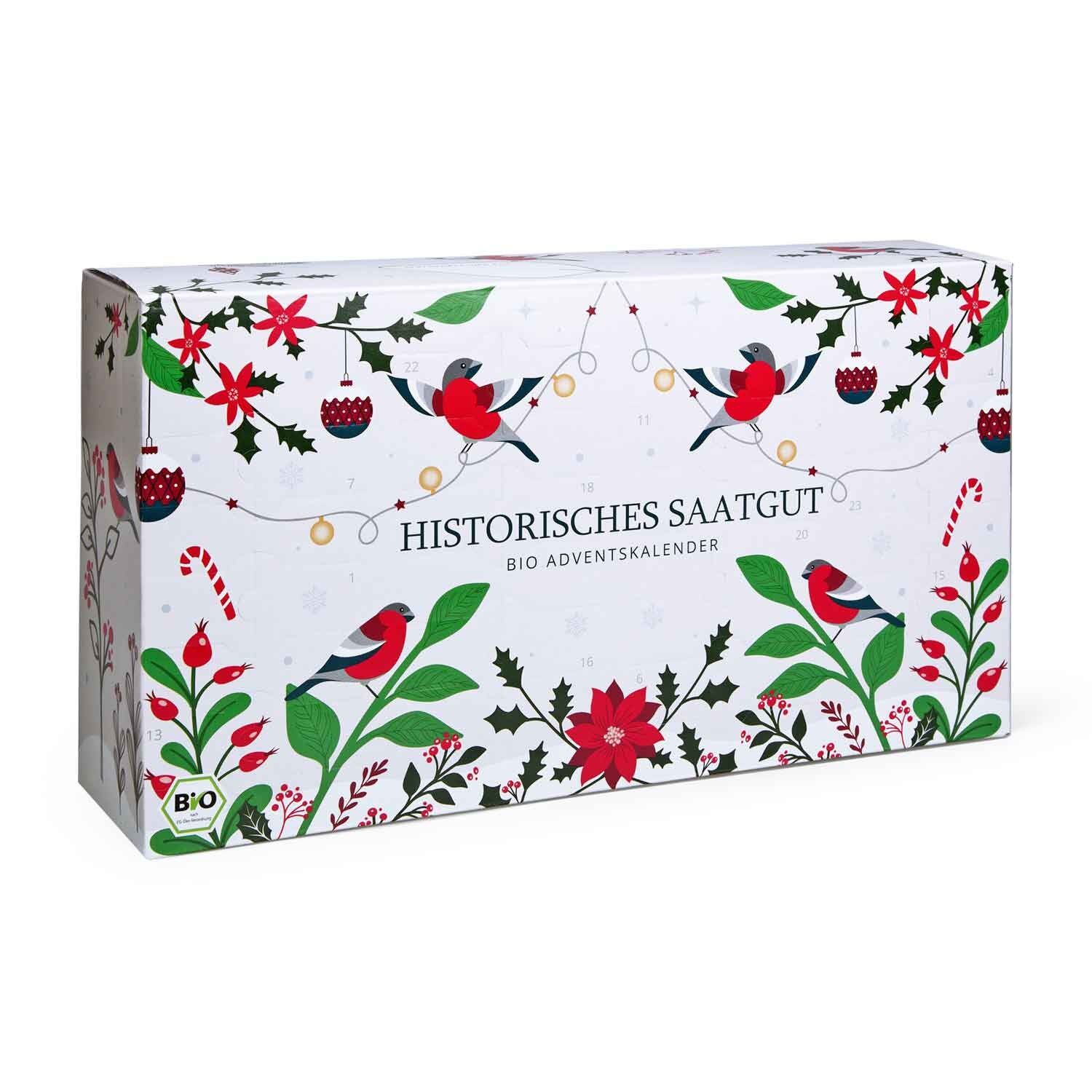 Calendario dell'Avvento di semi BIOLOGICI "Varietà storiche" - 24 diversi semi di verdure ed erbe aromatiche