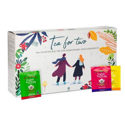 Calendario de adviento de té orgánico para dos "Tea for Two": 48 tés premium elaborados con los mejores ingredientes orgánicos