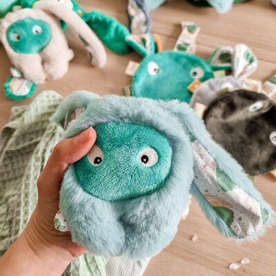 Turquoise Mini Critter Rabbit Soft Toy