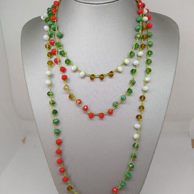 Necklace with colored crystals handmade in Italy