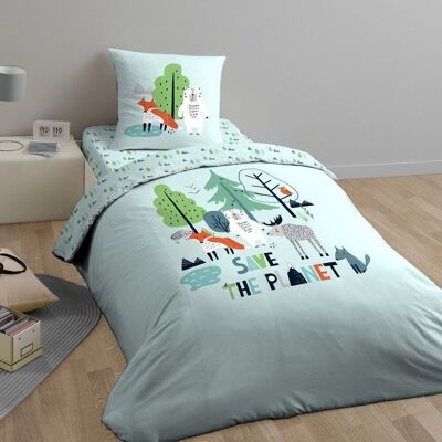 2PCS DUVET COVER SET 140X200CM 100% ORGANIC COTTON 57 THREAD SAVE THE PLANET