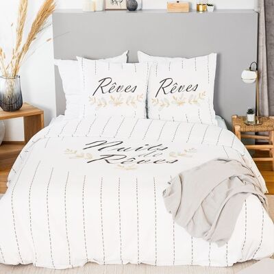 DUVET COVER SET 3PCS 240X220CM 100% COTTON 57 THREADS/CM2 REVES