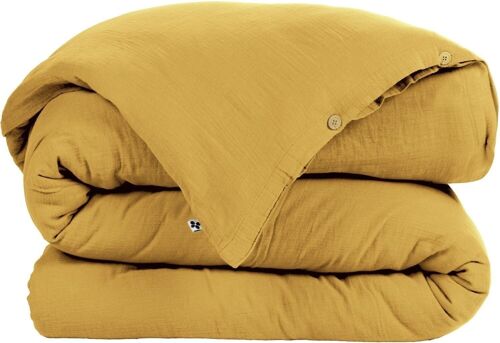 HOUSSE DE COUETTE 240x220CM 100% GAZE DE COTON -SAFRAN