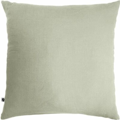 TAIE D'OREILLER 60X60CM 100% GAZE DE COTON VERT D'EAU