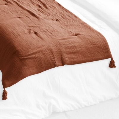 QUILT 100% COTTON GAUZE 150X150CM TERRACOTTA