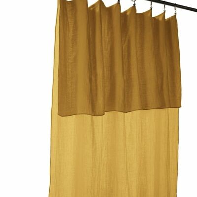 ADJUSTABLE CURTAIN 140X300CM 100% COTTON GAUZE + 8 CLIP RINGS - Safran