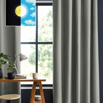 CORTINA BLACKOUT 140X180CM 100% POLIESTER Gris claro