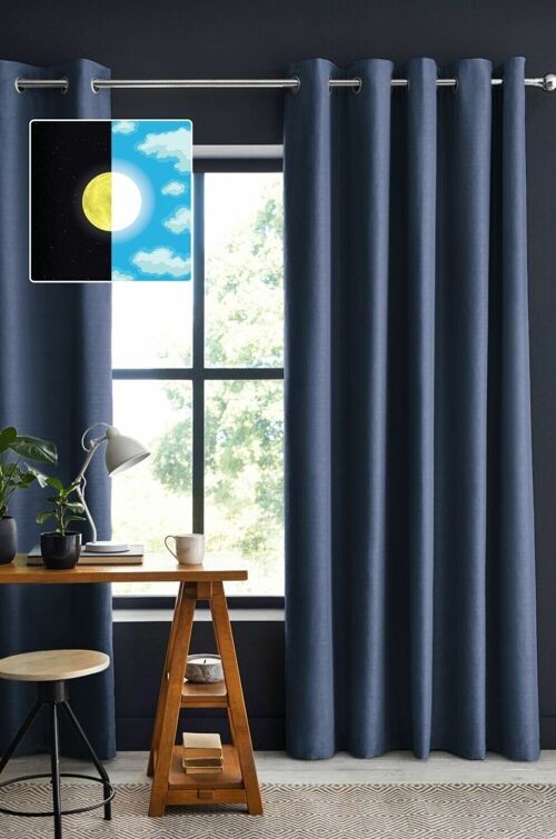 RIDEAU OCCULTANT 140X260CM 100% POLYESTER Bleu