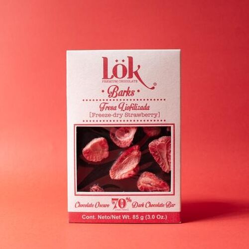 Bark chocolat 70% cacao fraise