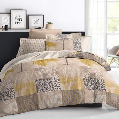 DUVET COVER SET 3PCS 240X220CM 100% MICROFIBER JUNGLEGOLD