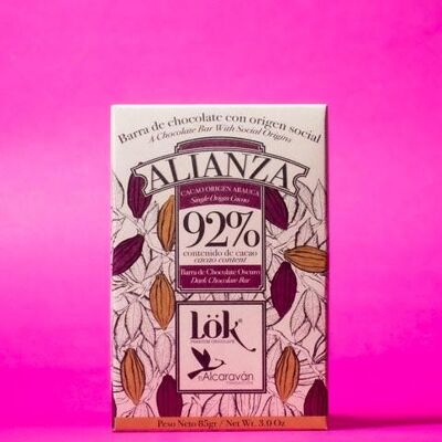 Alianza chocolate bar 92% cocoa