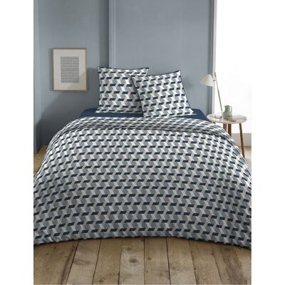 DUVET SET 3PCS 260X240CM 100% COTTON 57 THREADS/CM2-BRAIDING GRAY