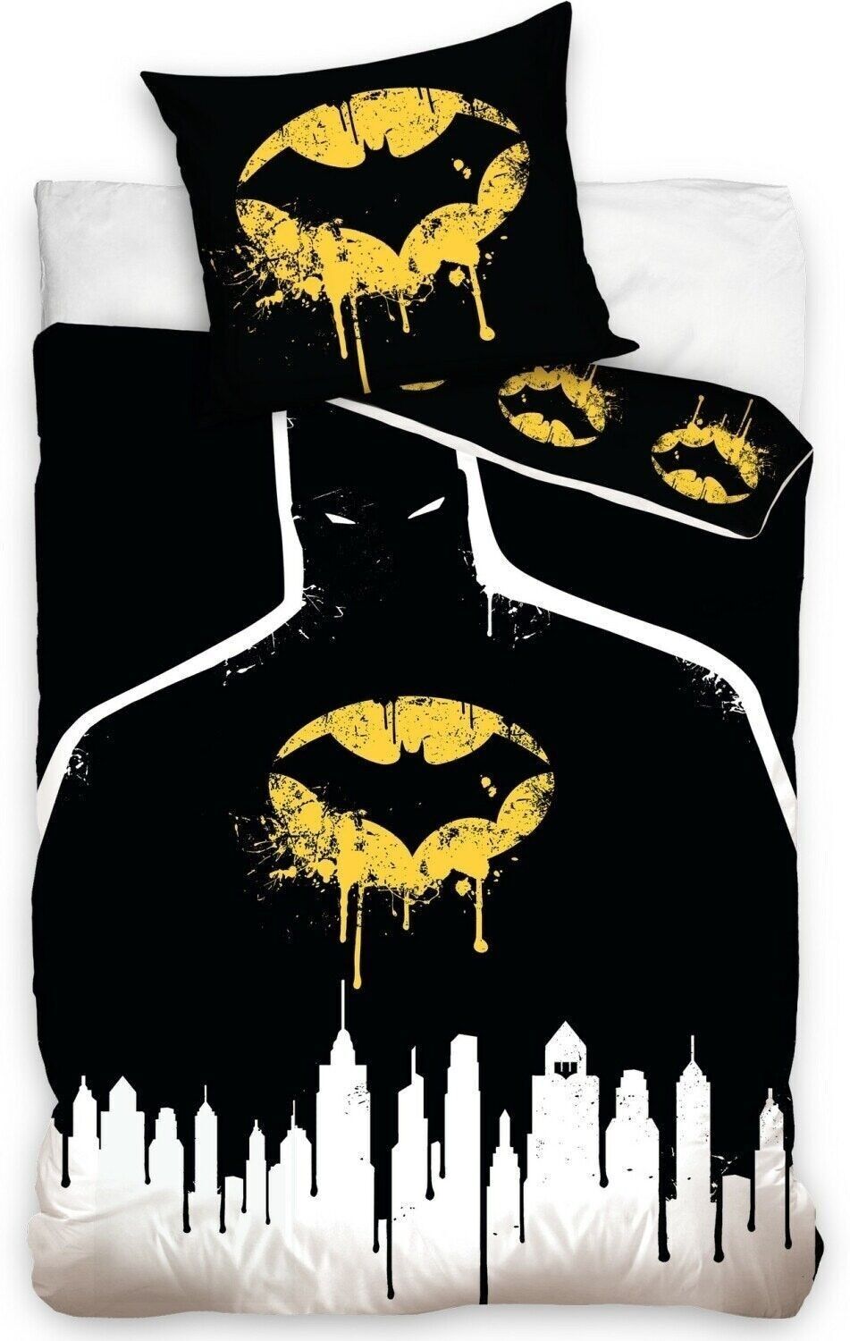 SET PIUMINO 2PZ 140x200CM 100% COTONE 57 FILI - BATMAN