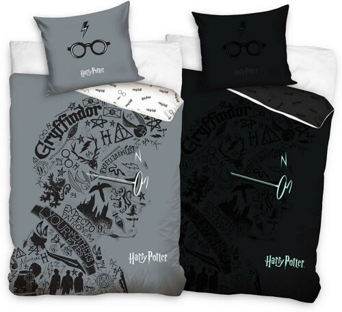 PARURE DE COUETTE 2PCS 140x200CM 100% COTON 57 FILS-HARRY POTTER 3