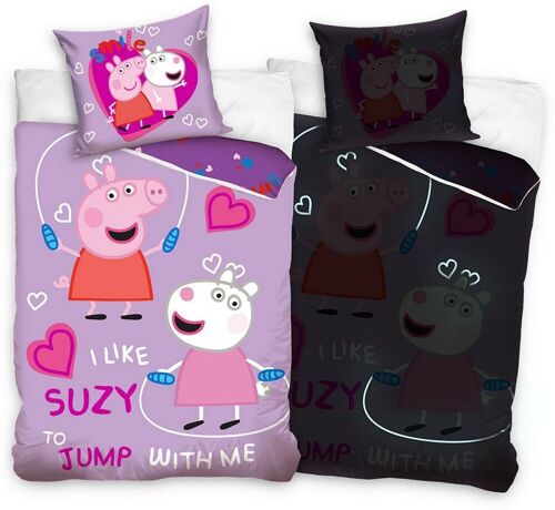 PARURE DE COUETTE 2PCS 140x200CM 100% COTON 57 FILS- PEPPA PIG SUZY