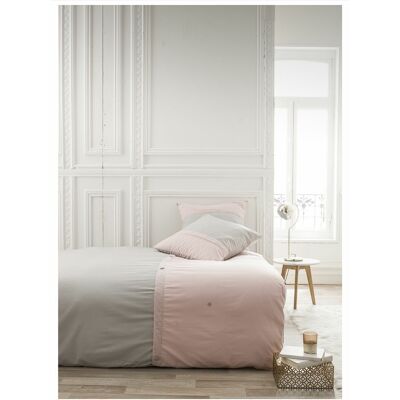 PARURE DE COUETTE 3PCS 240X220CM PERCALE - ZINC/PDL