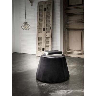BLACK CONICAL POUF 100% POLYESTER