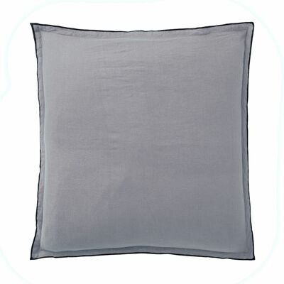 FUNDA DE ALMOHADA 65X65CM 100% LINO LAVADO GRIS TIZA