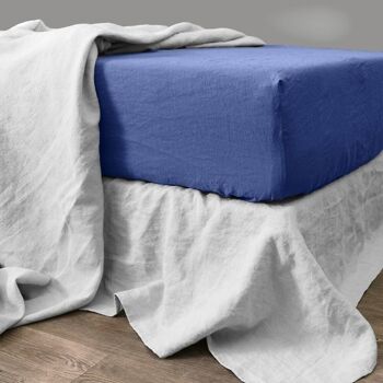 DRAP HOUSSE 140X190CM 100% PERCALE DE COTON LAVÉ 80FILS/CM2 MAJORELLE