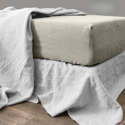 FITTED SHEET 140X190CM 100% SAND WASHED LINEN