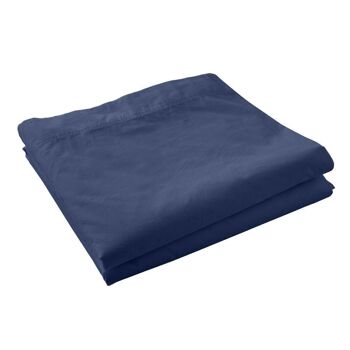 DRAP PLAT 240X300CM 100% LIN LAVÉ BLEU COBALT