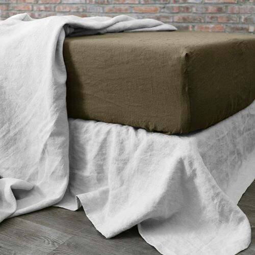 DRAP HOUSSE 140X190CM 100% PERCALE DE COTON 200FILS TAUPE