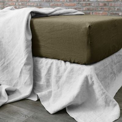 FITTED SHEET 140X190CM 100% COTTON PERCAL 200 THREAD TAUPE