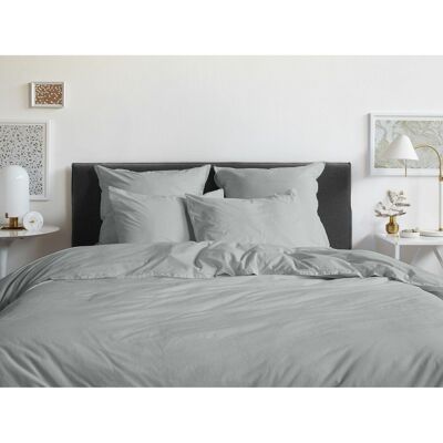 DUVET COVER 260X240CM 100% COTTON PERCAL 200 THREAD GRAY