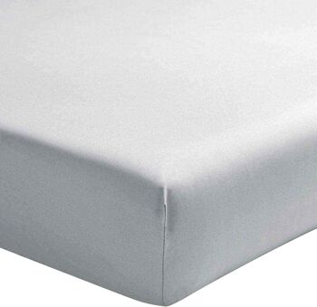 DRAP HOUSSE 140X190CM 100% PERCALE DE COTON LAVÉ 80FILS/CM2 BLANC