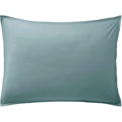 TAIE D'OREILLER 50X70CM 100% PERCALE DE COTON LAVÉ 80FILS/CM2 BLEU LAGON