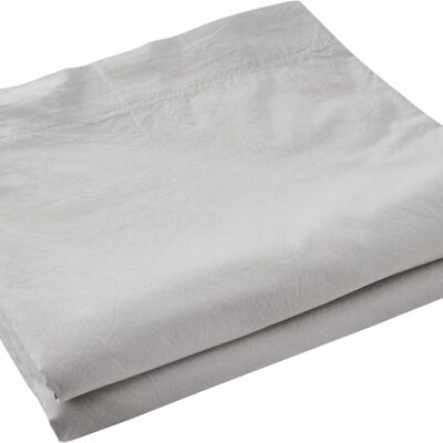 DRAP PLAT 240X300CM 100% PERCALE DE COTON LAVÉ 80FILS/CM2 GRIS CLAIR