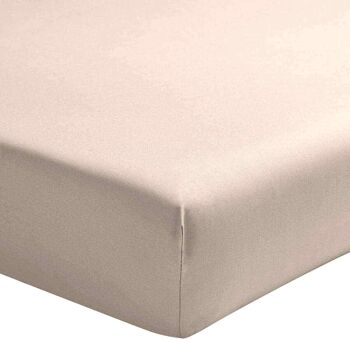 DRAP HOUSSE 140X190CM 100% PERCALE DE COTON LAVÉ 80FILS/CM2 ROSE