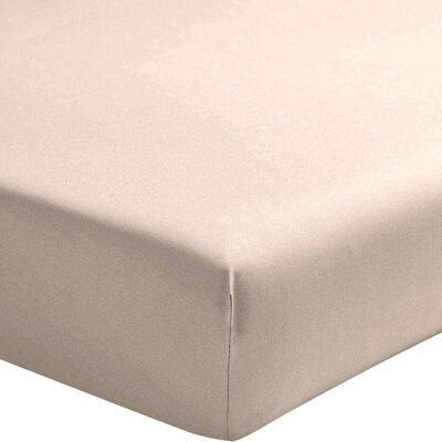 FITTED SHEET 180X200CM 100% WASHED COTTON PERCAL 80 THREADS/CM2 PINK