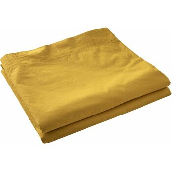 DRAP PLAT 240X300CM 100% PERCALE DE COTON LAVÉ 80FILS/CM2 JAUNE