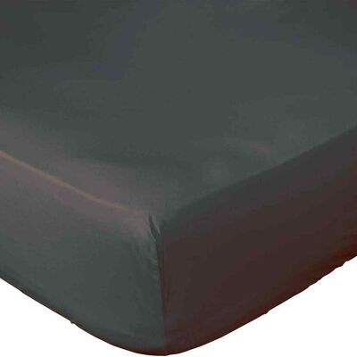 FITTED SHEET 200X200CM 100% WASHED COTTON PERCAL 80 THREADS/CM2 BLACK