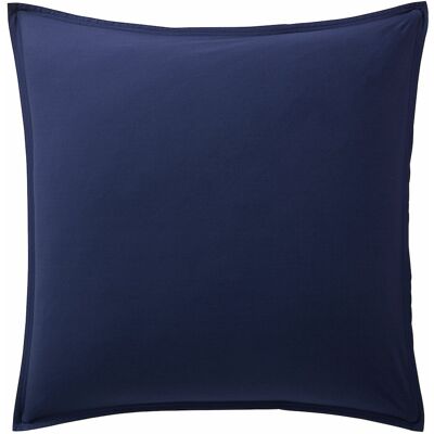 TAIE D'OREILLER 65X65CM 100% PERCALE DE COTON LAVÉ 80FILS/CM2 BLEU MARINE