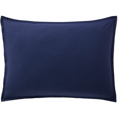 PILLOWCASE 50X70CM 100% WASHED COTTON PERCALE 80 THREADS/CM2 NAVY BLUE
