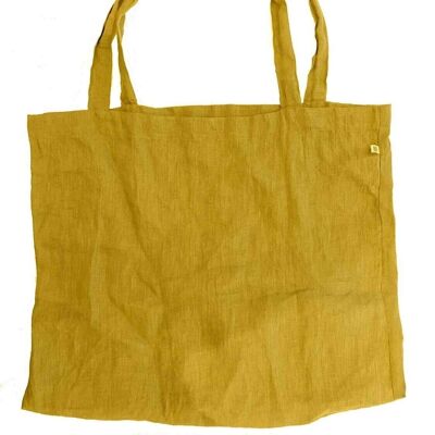 TOTE BAG 60X35CM WASHED LINEN LIGHT YELLOW