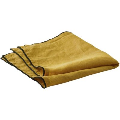 SERVIETTE 41X41CM CURRYGELB GEWASCHENES LEINEN