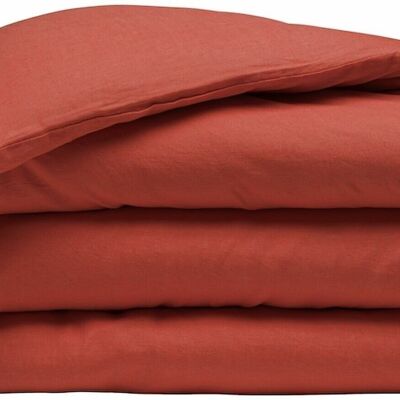 DUVET COVER 135X200CM 100% WASHED LINEN PAPRIKA