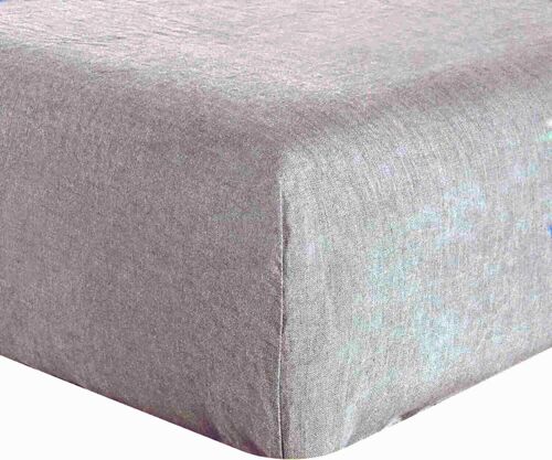 Buy wholesale FITTED SHEET 160X200CM 100% WASHED LINEN PERFECT WHITE