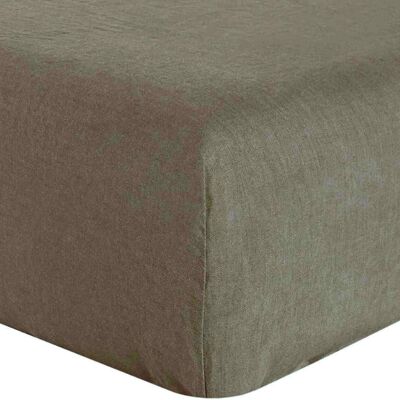 FITTED SHEET 140X190CM 100% NATURAL WASHED LINEN